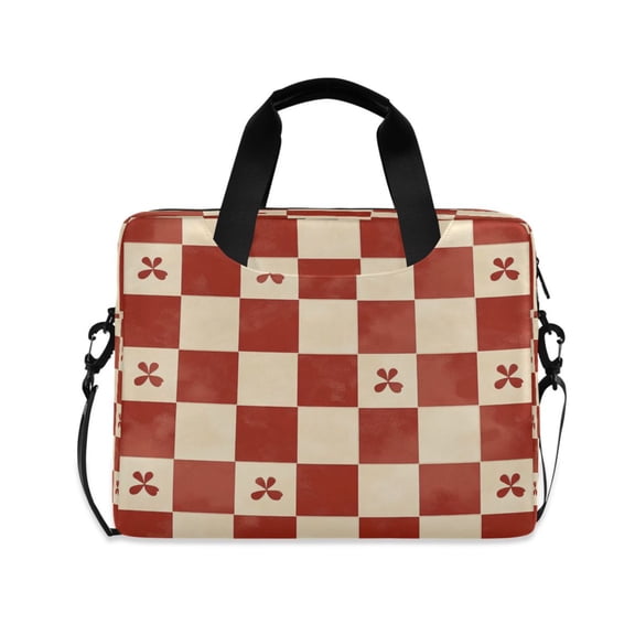 16inch Laptop Briefcase, Business Laptop Bag with Detachable Strap & Padded Compartment, Water-Resistant PolyesterA Red Pattern
