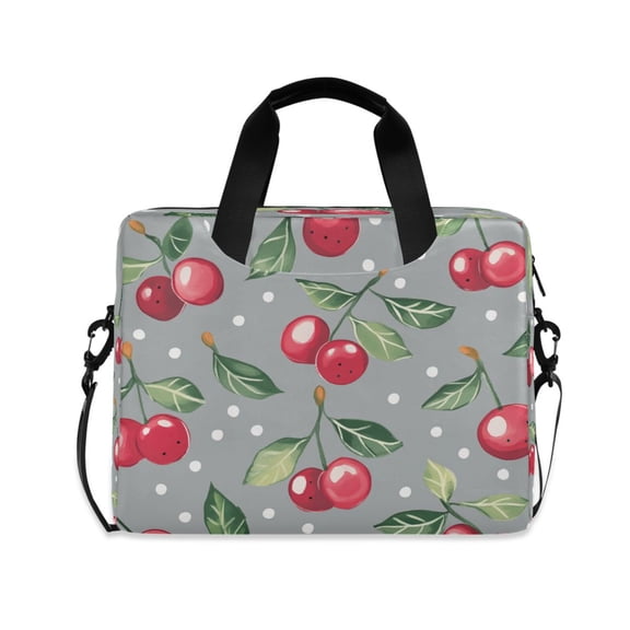 16inch Laptop Briefcase, Business Laptop Bag with Detachable Strap & Padded Compartment, Water-Resistant PolyesterCherry Pattern