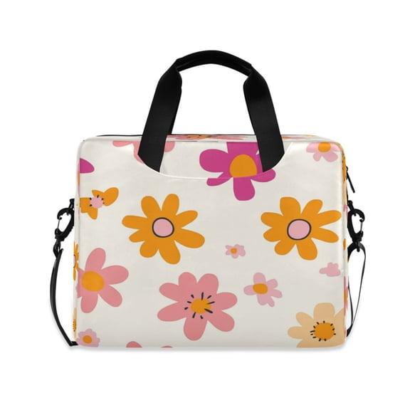 16inch Laptop Briefcase, Business Laptop Bag with Detachable Strap & Padded Compartment, Water-Resistant Polyester，Colorful Cartoon
