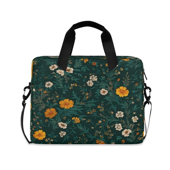 16inch Laptop Briefcase, Business Laptop Bag with Detachable Strap & Padded Compartment, Water-Resistant Polyester,Cottagecore