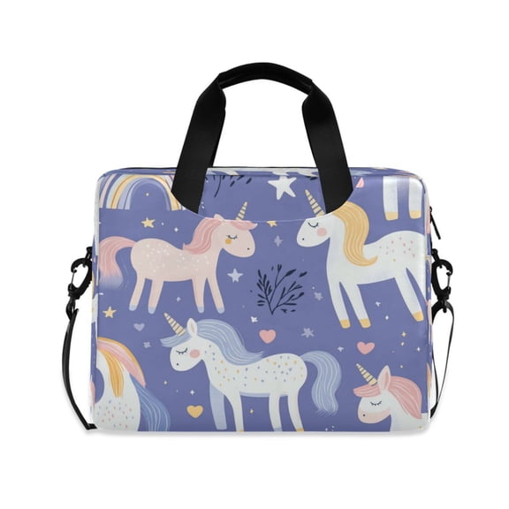 16inch Laptop Briefcase, Business Laptop Bag with Detachable Strap & Padded Compartment, Water-Resistant PolyesterCute Unicorns