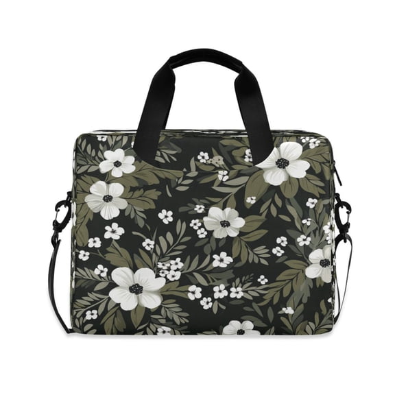 16inch Laptop Briefcase, Business Laptop Bag with Detachable Strap & Padded Compartment, Water-Resistant PolyesterFlower