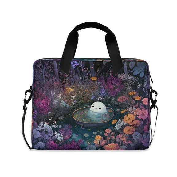 16inch Laptop Briefcase, Business Laptop Bag with Detachable Strap & Padded Compartment, Water-Resistant Polyester，Ghost Floating in Bathtub