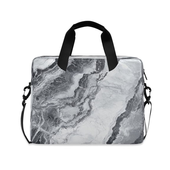 16inch Laptop Briefcase, Business Laptop Bag with Detachable Strap & Padded Compartment, Water-Resistant PolyesterGray Marble