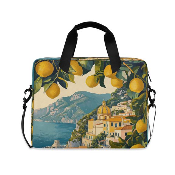 16inch Laptop Briefcase, Business Laptop Bag with Detachable Strap & Padded Compartment, Water-Resistant PolyesterLemon