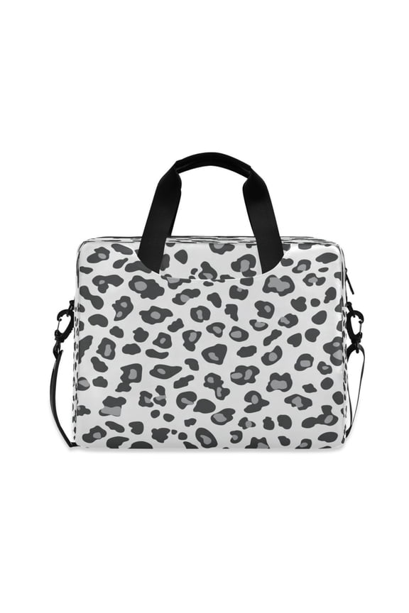16inch Laptop Briefcase, Business Laptop Bag with Detachable Strap & Padded Compartment, Water-Resistant PolyesterLeopard Print Pattern