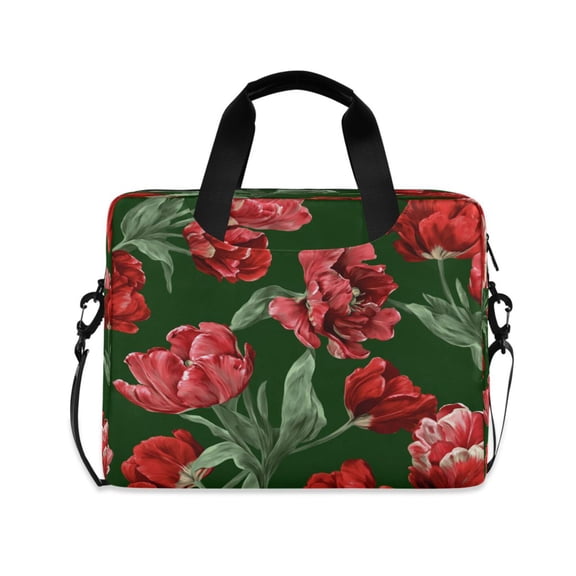 16inch Laptop Briefcase, Business Laptop Bag with Detachable Strap & Padded Compartment, Water-Resistant PolyesterTulips