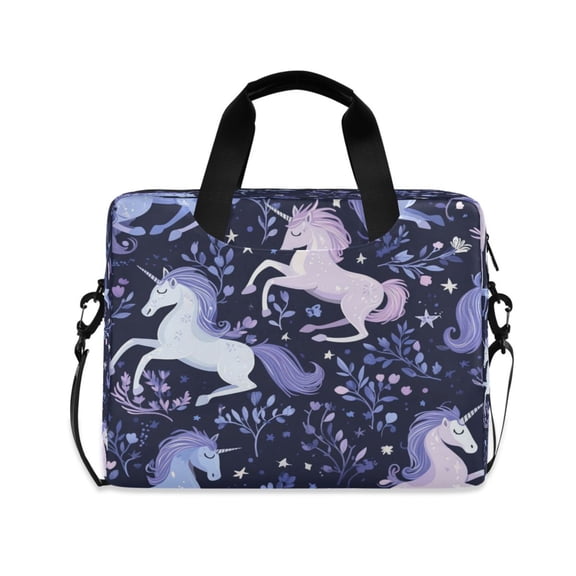 16inch Laptop Briefcase, Business Laptop Bag with Detachable Strap & Padded Compartment, Water-Resistant PolyesterUnicorns and Stars