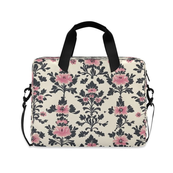 16inch Laptop Briefcase, Business Laptop Bag with Detachable Strap & Padded Compartment, Water-Resistant Polyester，Victorian Wallpaper Pattern