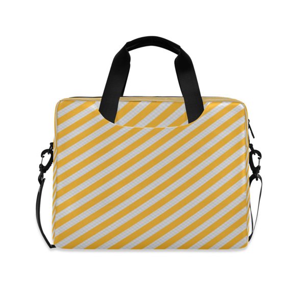 16inch Laptop Briefcase, Business Laptop Bag with Detachable Strap & Padded Compartment, Water-Resistant PolyesterYellow Diagonal Horizontal
