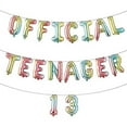 thumbnail image 1 of 16inch Multicolor Official Teenager Balloons Official Teenager 13 Birthday Decoration 13th Birthday Party suppliers Decorations Banner (Teenager 13 Rainbow), 1 of 3