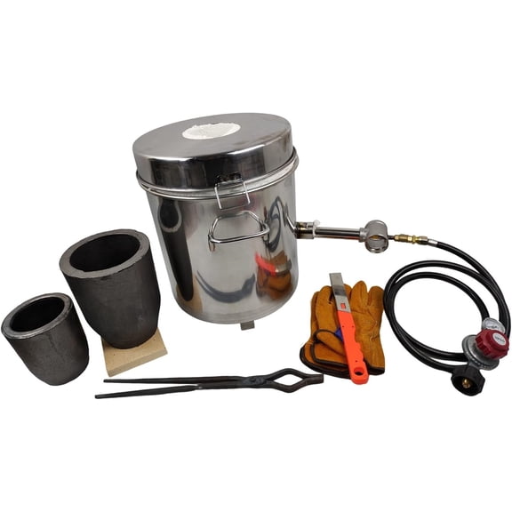 16kg/35lbs Gas Metal Melting Furnace with 2 Crucibles Foundry Casting Furnace Tools for Melting Metals Copper Brass Aluminum