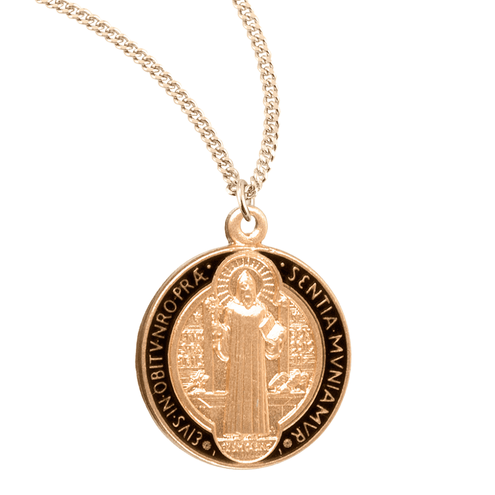 16kt Gold Plated Sterling Silver Saint Benedict Jubilee Medal – 18 ...