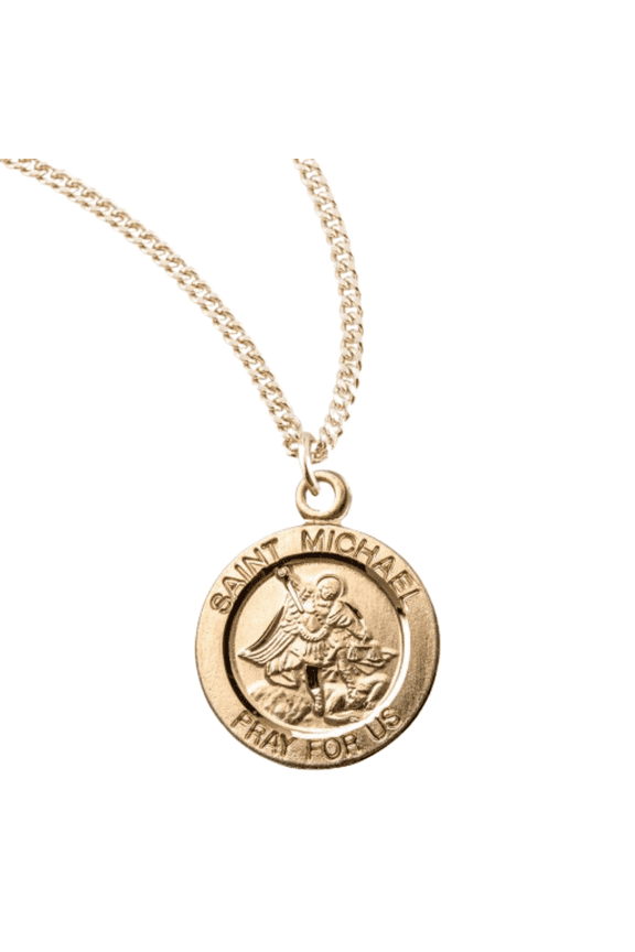 16kt Plated Sterling Silver Patron Saint St.Jude Medal Pendant in 18 Gold Plated Stainless Steel Chain Necklace, Made in USA, Deluxe Velvet Gift Box