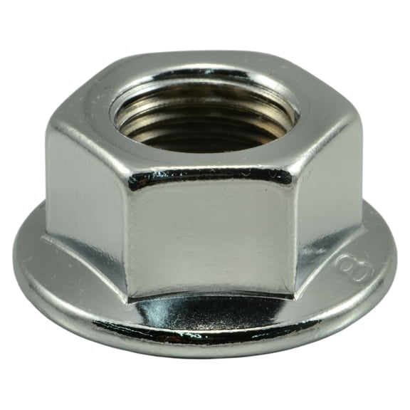 16mm-1.5 Chrome Plated Steel Fine Thread Flange Nuts (2 pcs.)