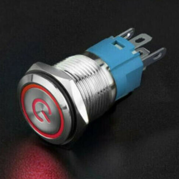 16mm 12V LED ON OFF Push Button Power Switch Latching with Wire Socket Harness