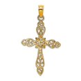 thumbnail image 1 of 16mm 14k Gold Religious Faith Cross Cut-out With X Center High Polish Pendant Necklace for Women, 1 of 2