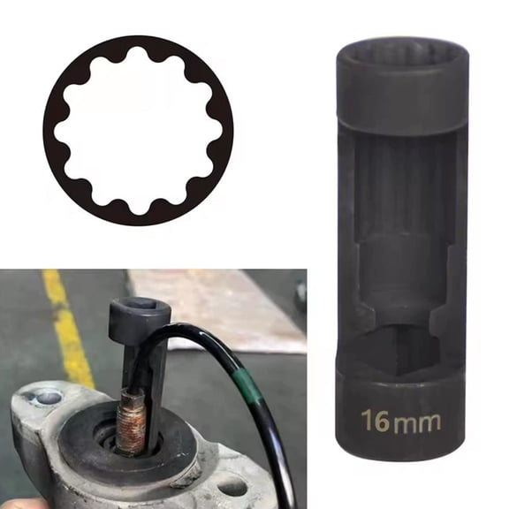 16mm 18mm 19mm 21mm 22mm 24mm Deep Impact Socket Set with Side Slot for Oxygen Sensor Removal, Universal Auto Repair Tool