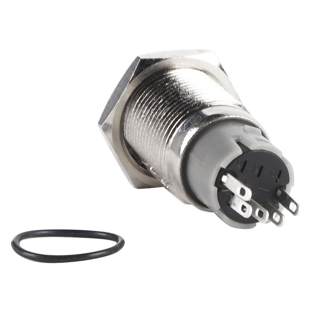 16mm 1NO 1NC Connection Metal LED on/off Switch Latching Push Power ...