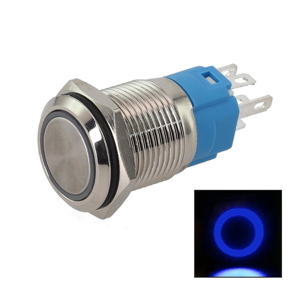 16mm 3-6V LED ON OFF Waterproof IP66 Stainless Steel Momentary ...