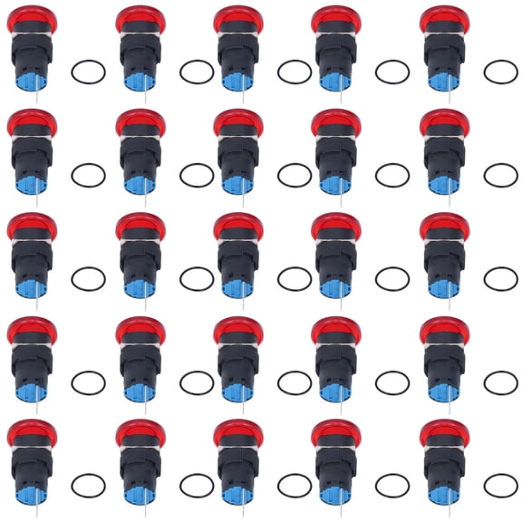 16mm 3 Pin Momentary Self-Reset Button Switch Set, 25 Pieces, BERM Style, Ideal for Equipment Accessories Bienvenido