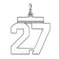 thumbnail image 1 of 16mm 925 Sterling Silver Medium Polished Pendant Necklace Sport game Number 27 Pendant for Women, 1 of 2