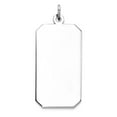 thumbnail image 1 of 16mm 925 Sterling Silver Rhod Plate Eng. Rect. Polish Front Satin Back Disc Charm Pendant Necklace for Women, 1 of 2