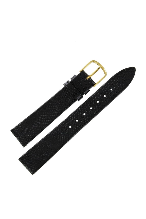 16mm Black Genuine Java Lizard Men's Short Watch Strap