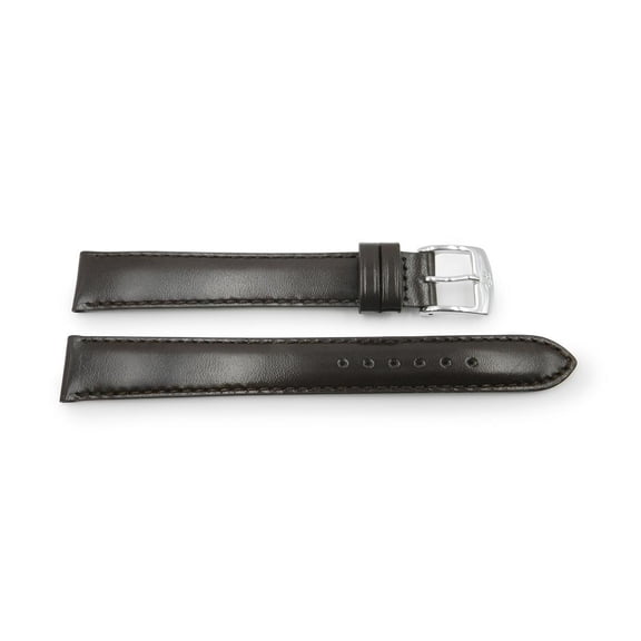 16mm Brown Genuine Leather Shiny Dress Elegant Long Watch Band