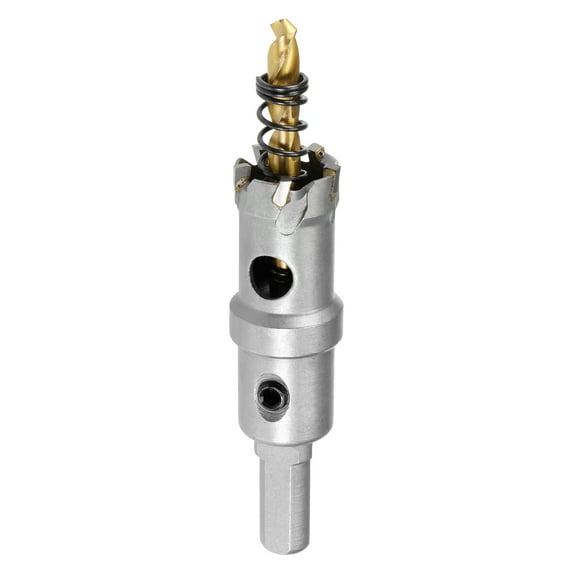 16mm Carbide Hole Cutter, Hole Saws for Stainless Steel Metal, Triangular Shank Limit Step, with Center Drill, 20mm