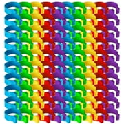 16mm Chicken Identification Band 100PCS 16mm Multicolor Plastic Poultry Chickens Ducks Leg Rings Clip-On Round Tags Poultry Identification Bands, 0.63Inches