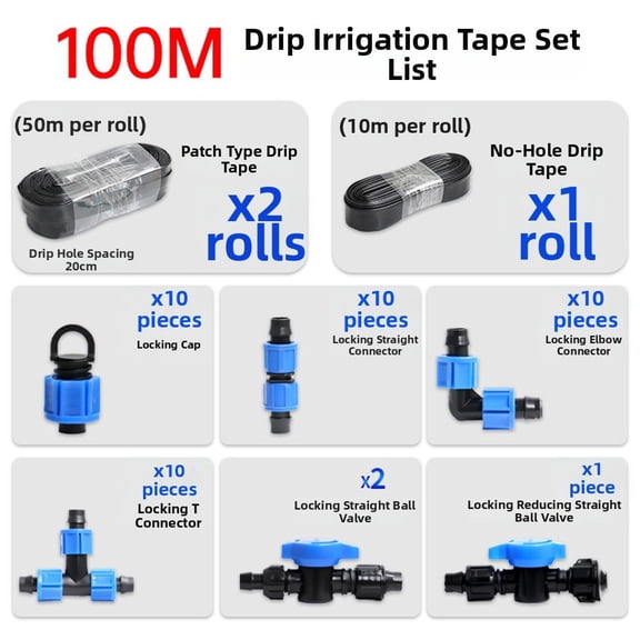 16mm Drip Tape Irrigation Kit Includes Patch + Non Porous Tape 25m or 50m