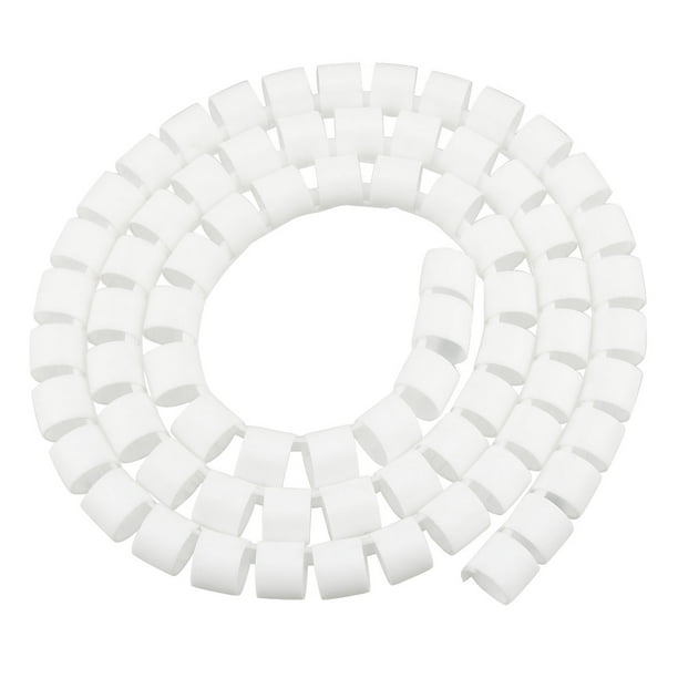 16mm Flexible Spiral Tube Cable Wire Wrap Computer Manage Cord White 1M ...