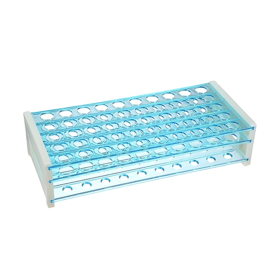 2Pcs 16mm Hole Dia Tube Rack Polypropylene 50-Well Blue for 0.5ml, 1.5ml
