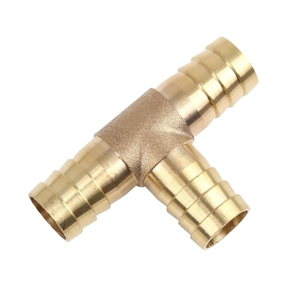 16mm Hose Barbed Brass 3 Way Connector Tee Thread Joiner Adapter for Fuel Air Water Gas Oil Pipe