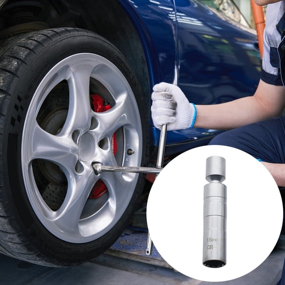 16mm Magnetic Swivel Spark Plug Socket, Thin Wall Magnetic Rotating 3/8" Drive 12 Point Standard Spark Plug Socket Removal Tool for Maximum Flexibility
