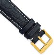 thumbnail image 1 of 16mm Navy Sport Leather with White Stitching and Gold-tone Buckle 7.5 inch Watch Band, 1 of 4