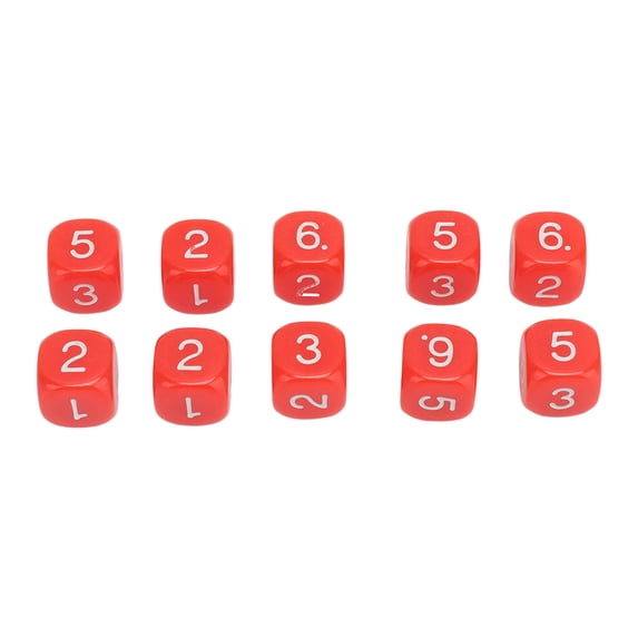 16mm Number Dice, Round Corner 20PCS Intelligence Develop Polyhedral Dice Set For Numeral Teaching Red,White,Black