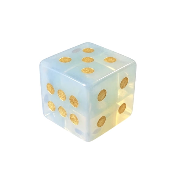 16mm Polished Natural Crystal Dice With 6-Sided Gold Pips,Portable Resistant Unique Texture Dice, For Divination Tarot Table Board Game Ornament.1pc,B