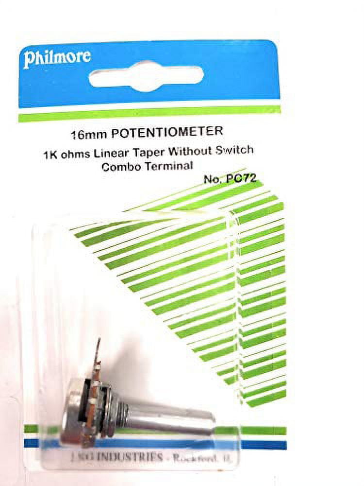 16mm Potentiometer 1k ohms Linear Taper Without Switch - PC72 - Walmart.com