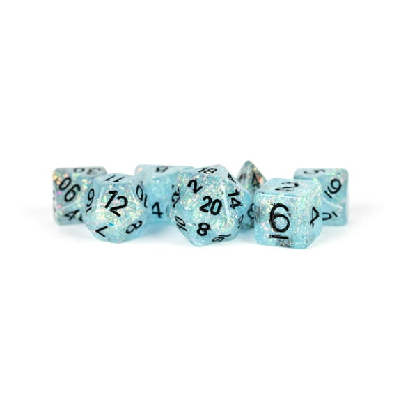 16mm Resin Flash Dice Poly Dice Set: Blue