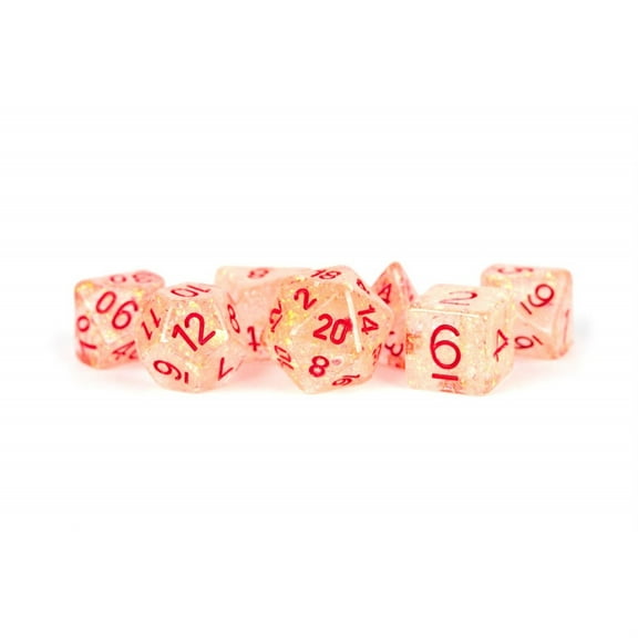 16mm Resin Flash Dice Poly Dice Set: Red