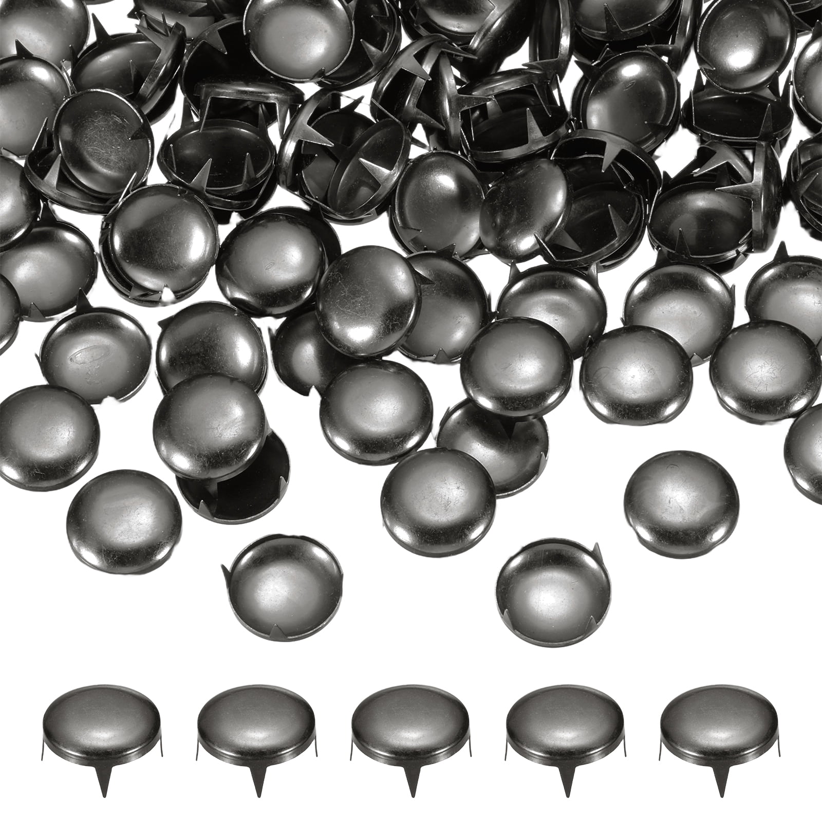 16mm Round Dome Rivet, 180 Pcs Metal 4 Claw Spike Spot Stud Punk Rock Rivet Nailhead for DIY Leather Crafting for Decor Repair Clothing Belts Bags Shoes, Gunmetal