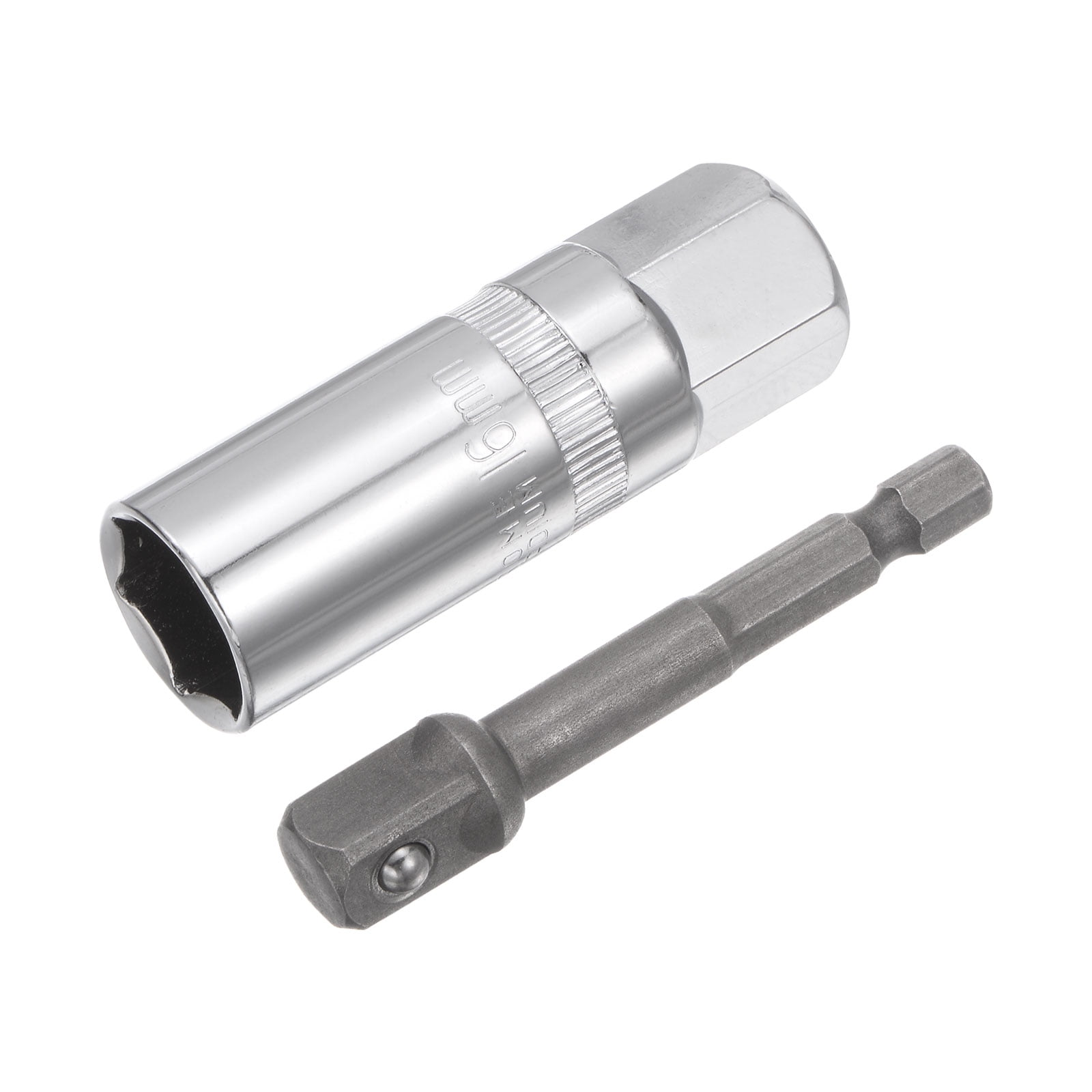 16mm Spark Plug Socket, 3/8" Drive 6 Point Deep Thin Wall with Power Drill Adapter