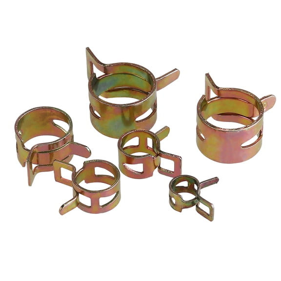 CHICHUMID 60Pcs 16Mm Spring Clip Golden 65Mn Steel Clamp for Water Pipe Air Hose Silicone