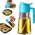 thumbnail image 1 of 16oz/470ml Glass Olive Oil Sprayer for Cooking - 2 in 1 Olive Oil Dispenser for Kitchen Gadgets, Air Fryer, Salad, and BBQ - Black & Navy, 1 of 6