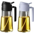 thumbnail image 1 of 16oz/470ml Glass Olive Oil Sprayer for Cooking - 2 in 1 Olive Oil Dispenser for Kitchen Gadgets, Air Fryer, Salad, and BBQ - Black & Navy, 1 of 6