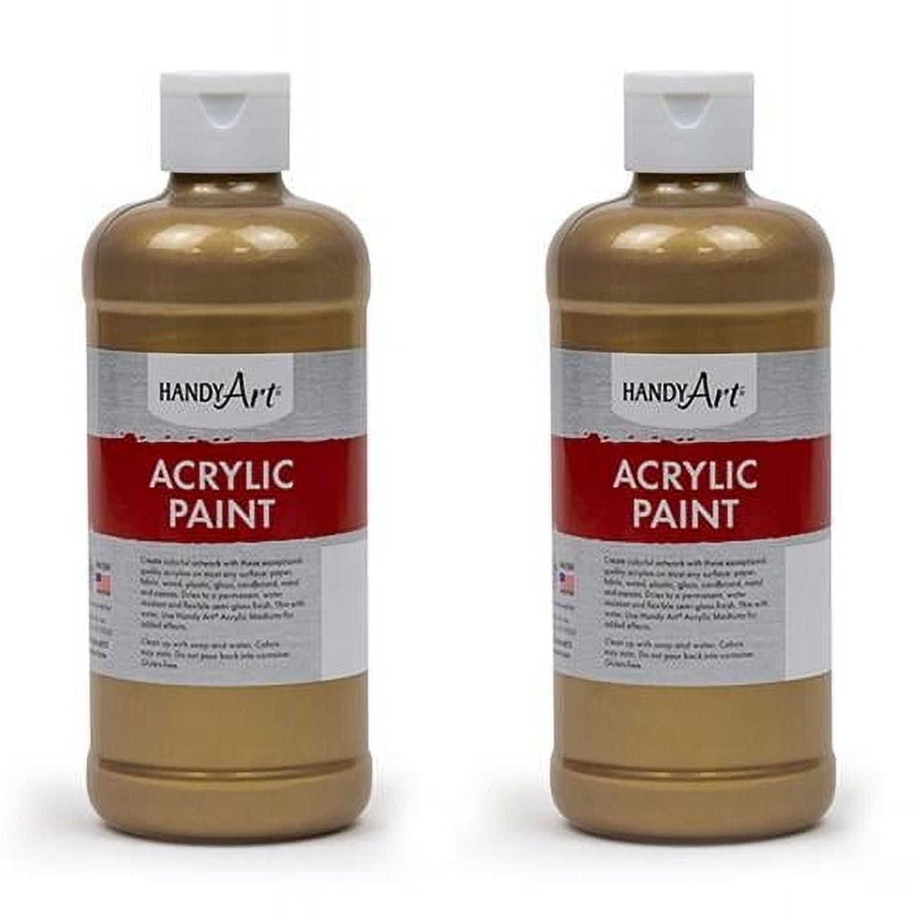 16oz Acrylic Paint, Gold - Pack of 2