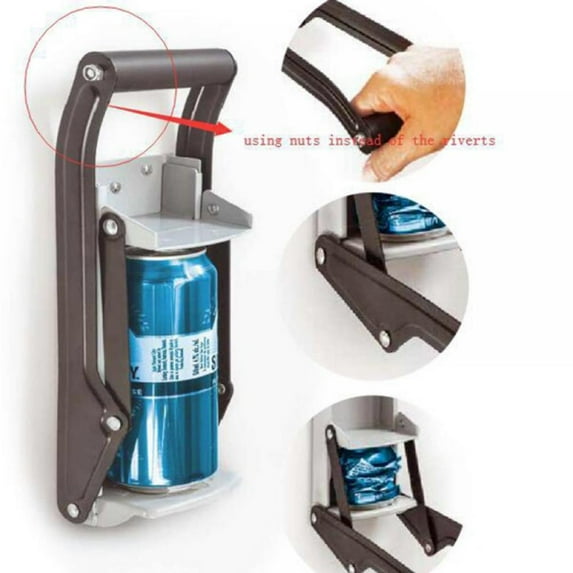 16oz Aluminum Can Crusher & Bottle Opener | Heavy Duty Metal Wall Mounted Soda Beer Smasher – Eco-Friendly Recycling Tool