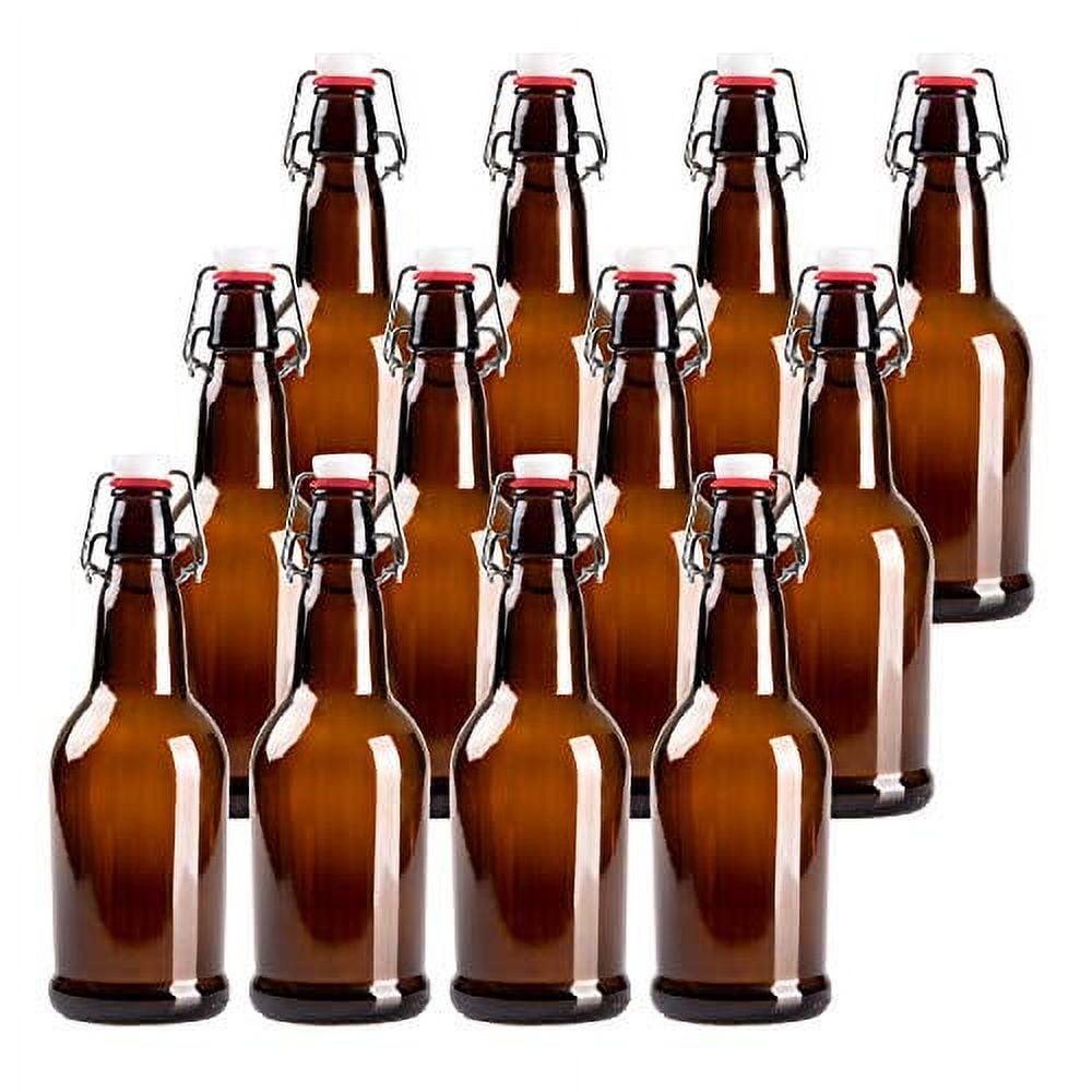 Ilyapa 12oz Amber Glass Beer Bottles for Home Brewing - 12 Pack